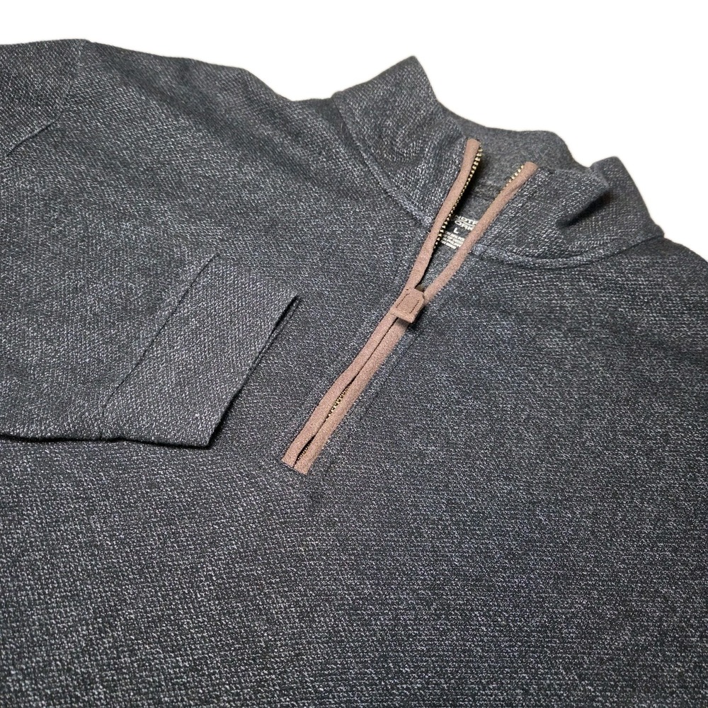 ROUNDTREE & YORKE 1/4 Zip Pullover Sweater Mens Large Gray Cotton Blend